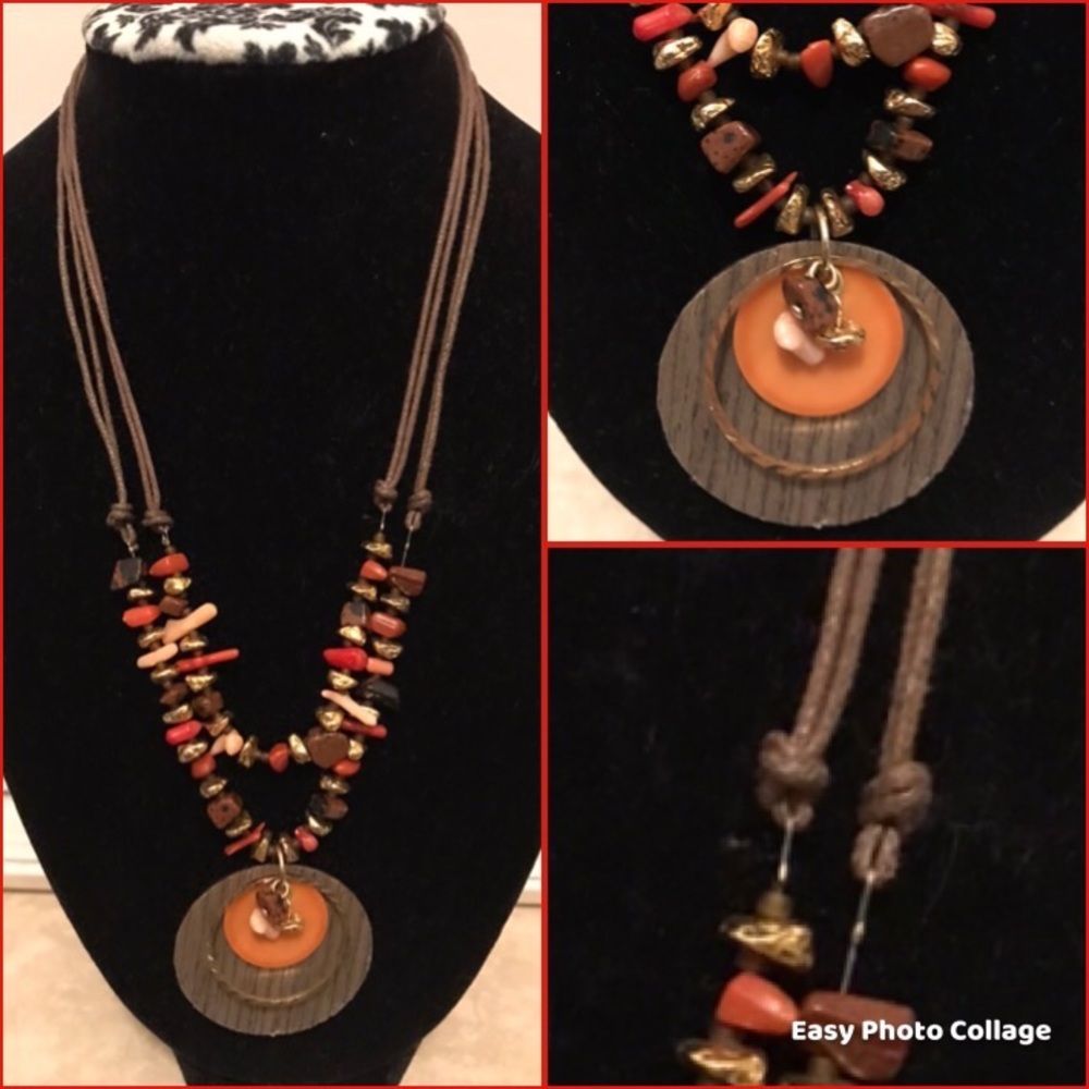 NWOT Earthy designer 2 tier necklace 18 inch